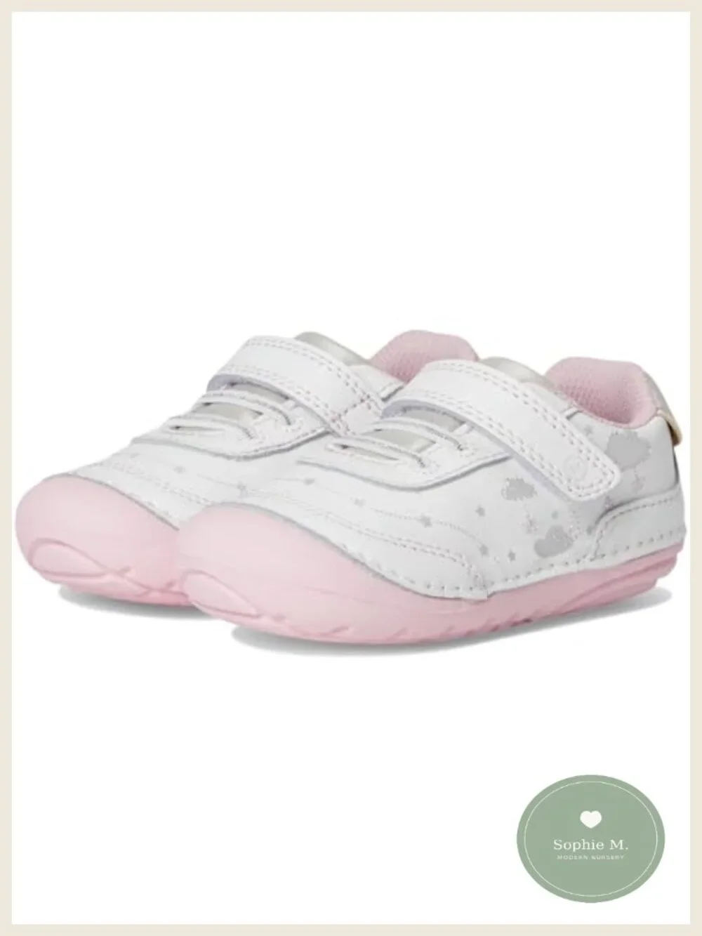 Toddler Girls Leather Sneakers Hook & Loop Closure APMA Approved